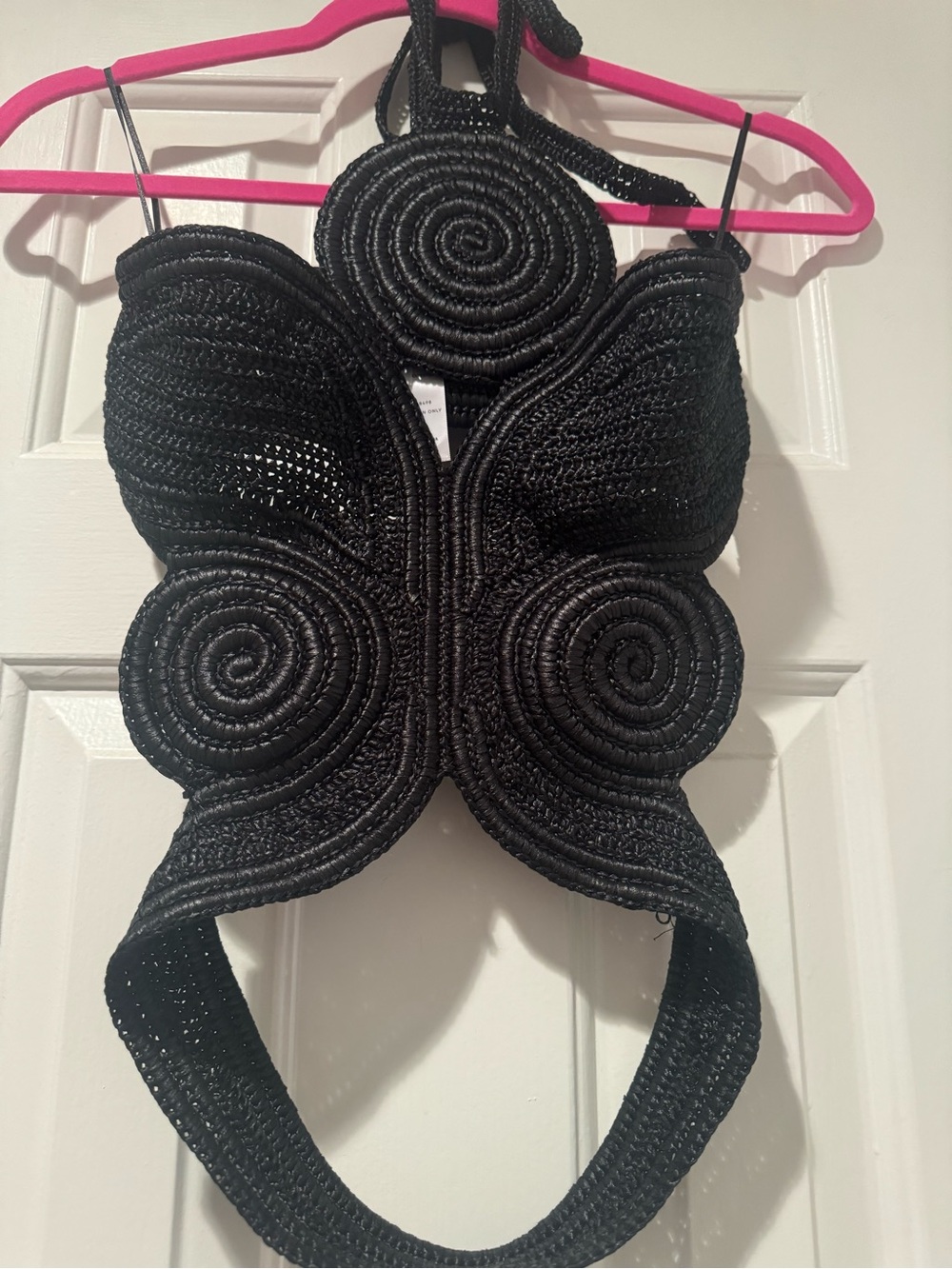 Never Worn no tags -Cult Gaia Archee Black Crochet Halter Crop Top - Women - Picture 4 of 5